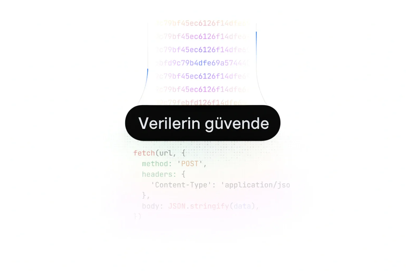 Verilerin güvende olduğunu anlatan görsel