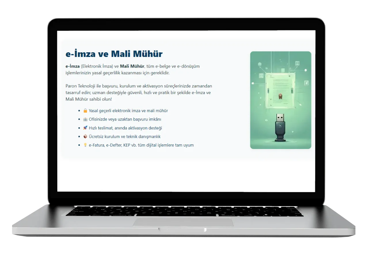 GEM e-İmza ve Mali Mühür bilgi ekranı